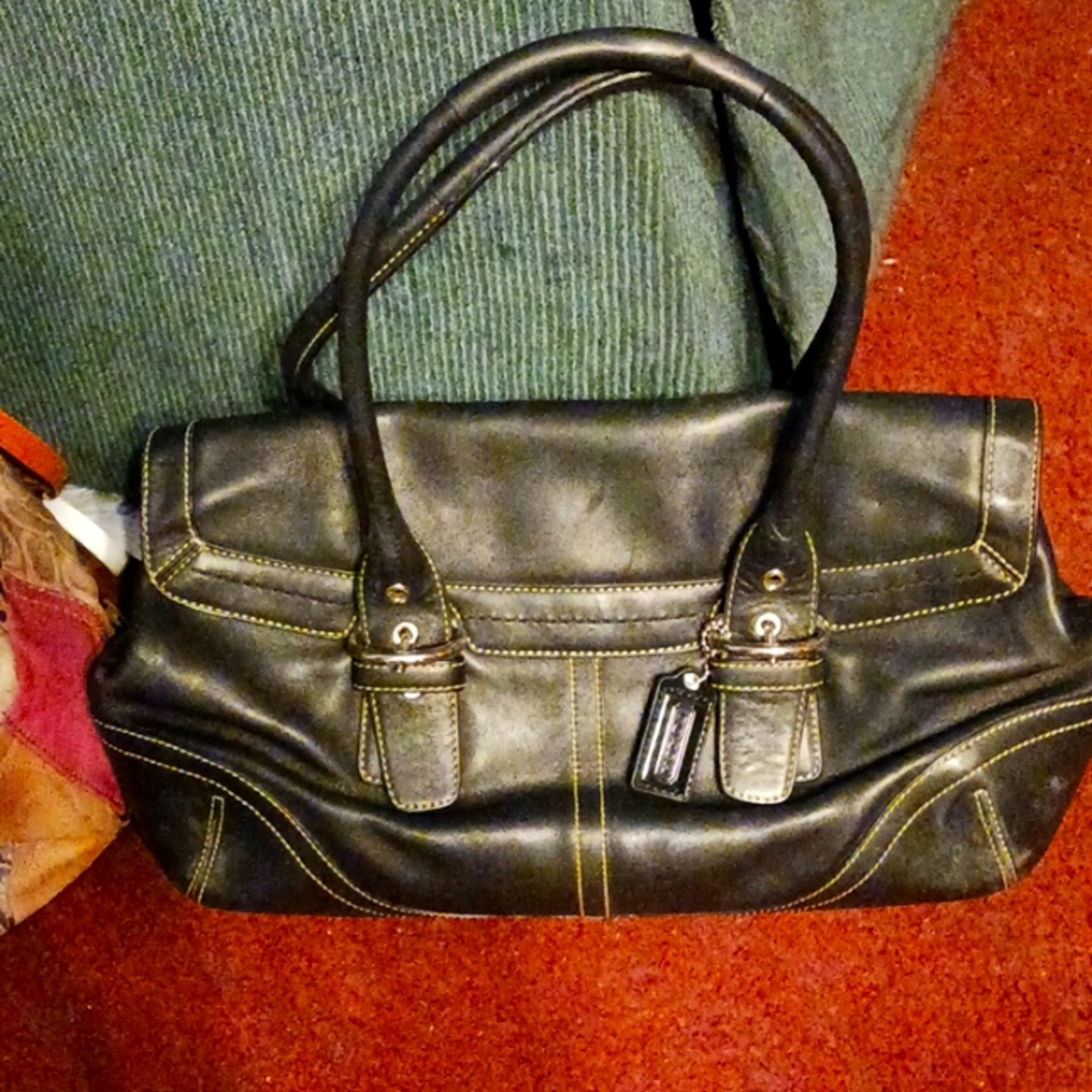 GENUINE LEATHER BLACK COACH PURSE